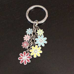 Coach Flower Daisy Color Mix Crystal Keychain